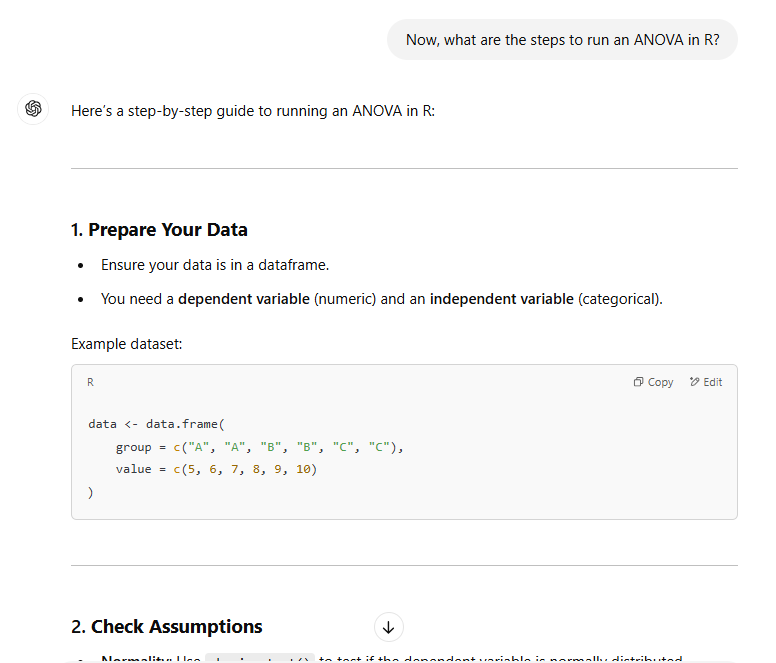 ANOVA steps