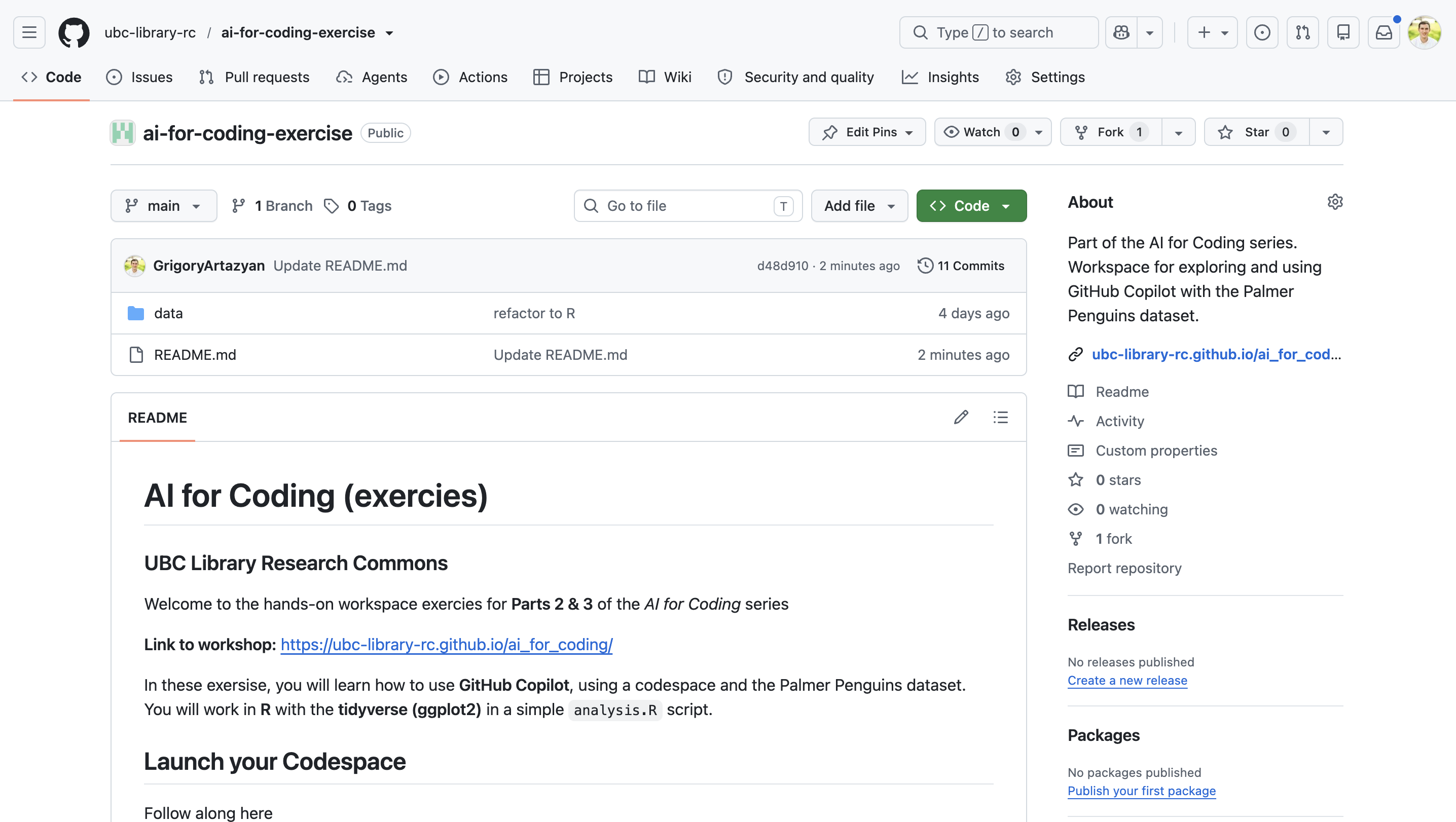 Open exercises repository
