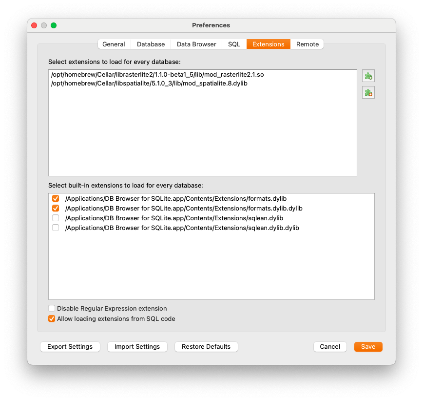 DB Browser Preferences