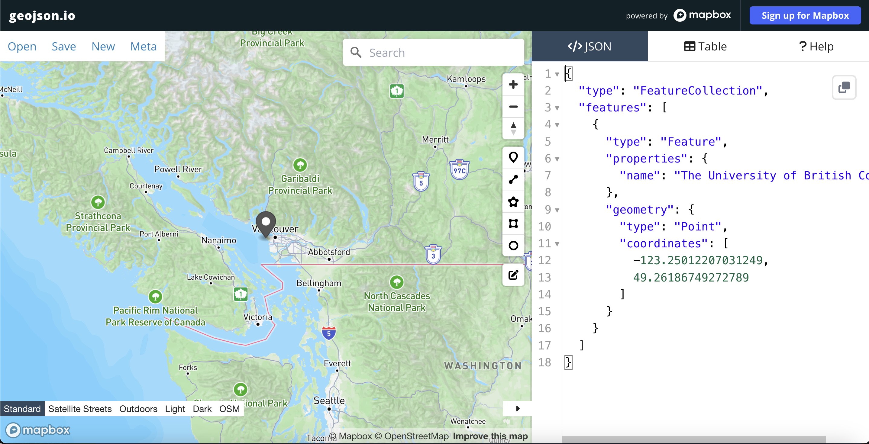 data point geojson