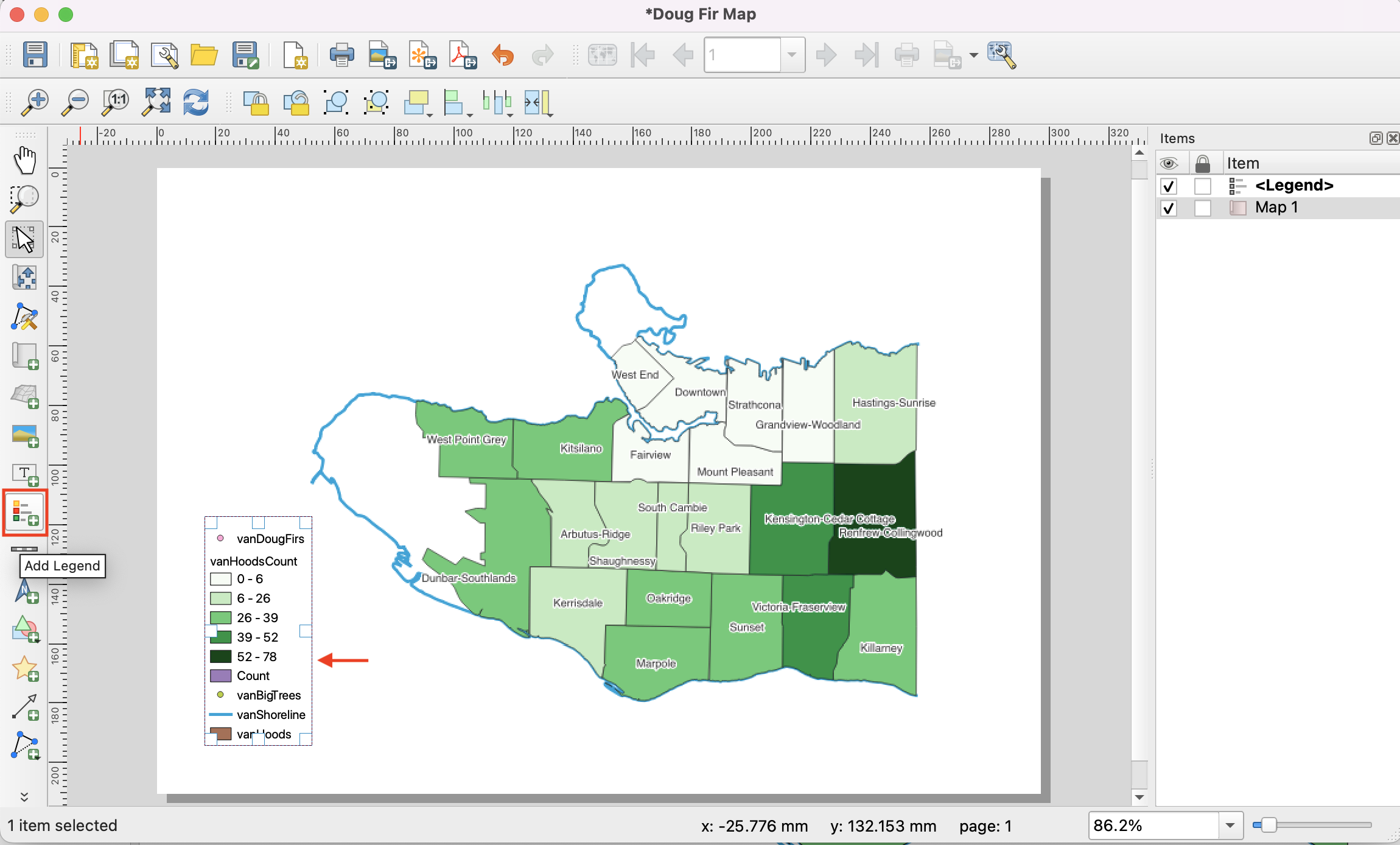 Douglas Fir map New legend
