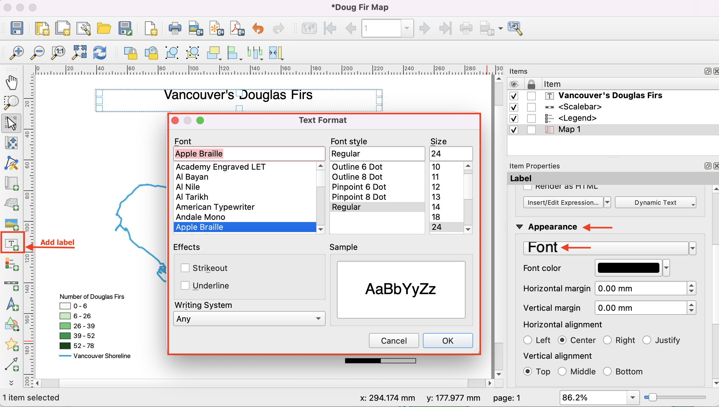 Doug Fir Map title