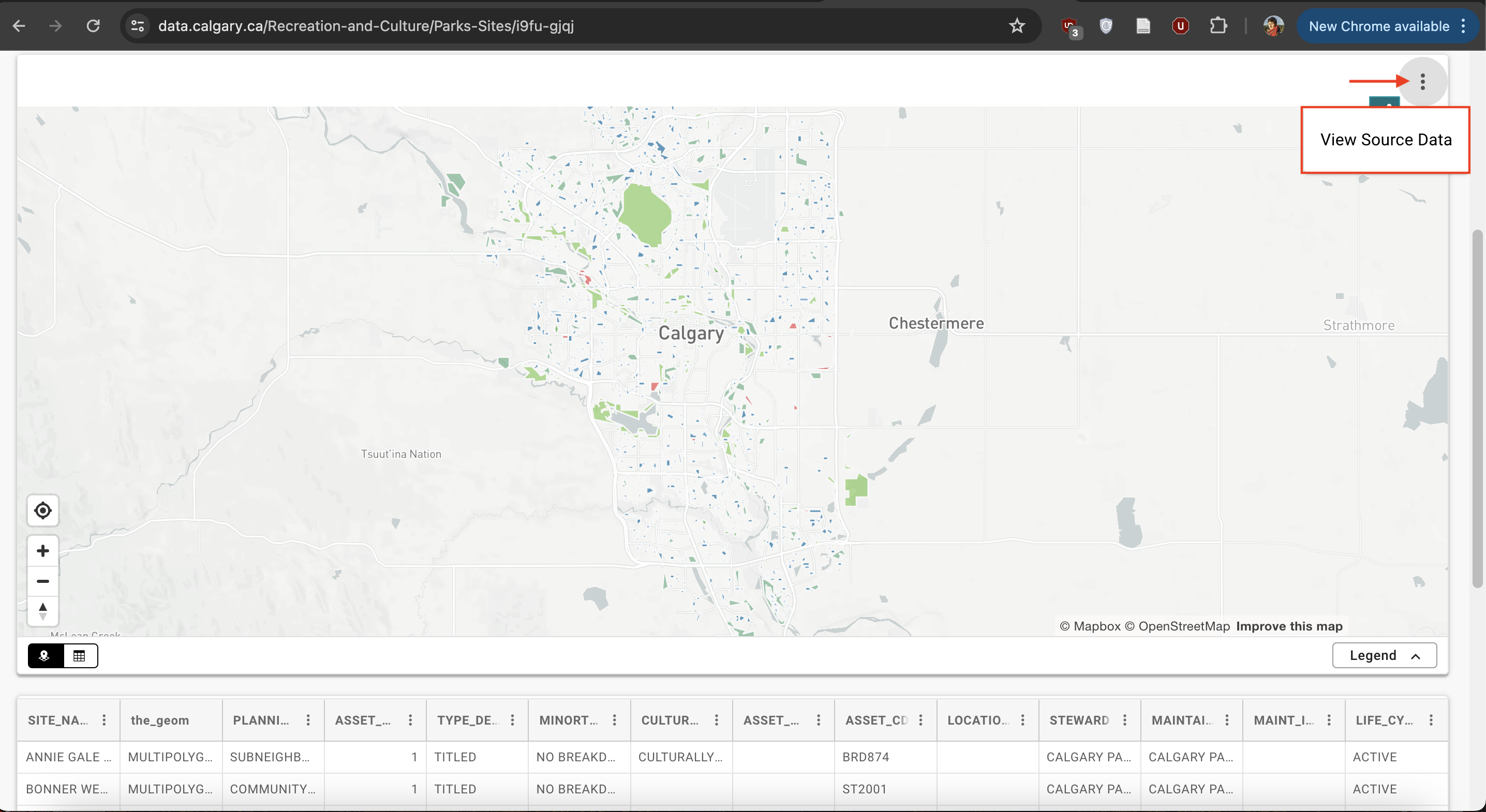 calgary parks data source