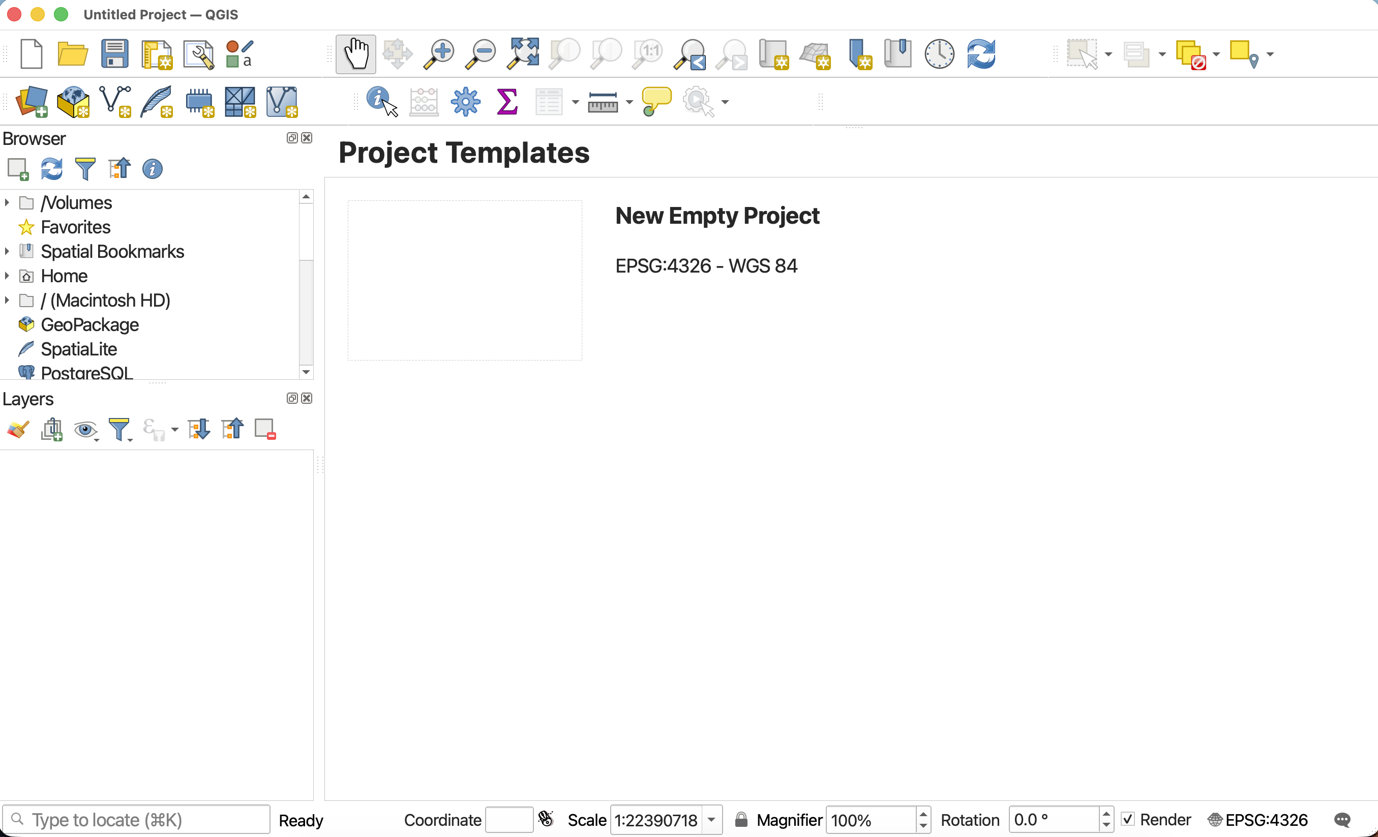 open empty project