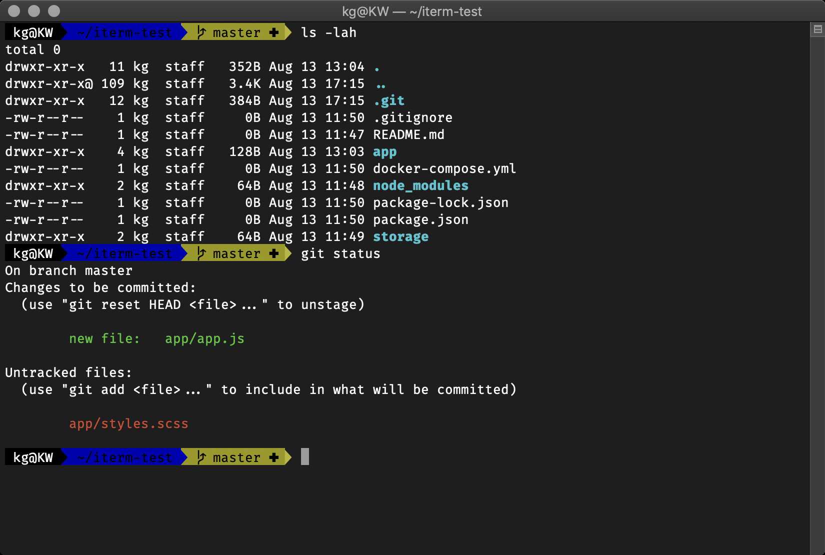 Zsh with agnoster theme