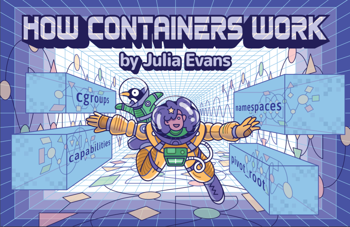 Cover of Julia Evans' zine on Linux containers