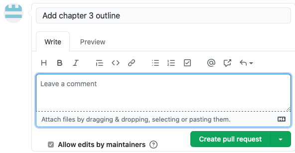 pull request button