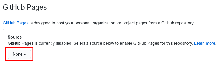GitHub Pages Source