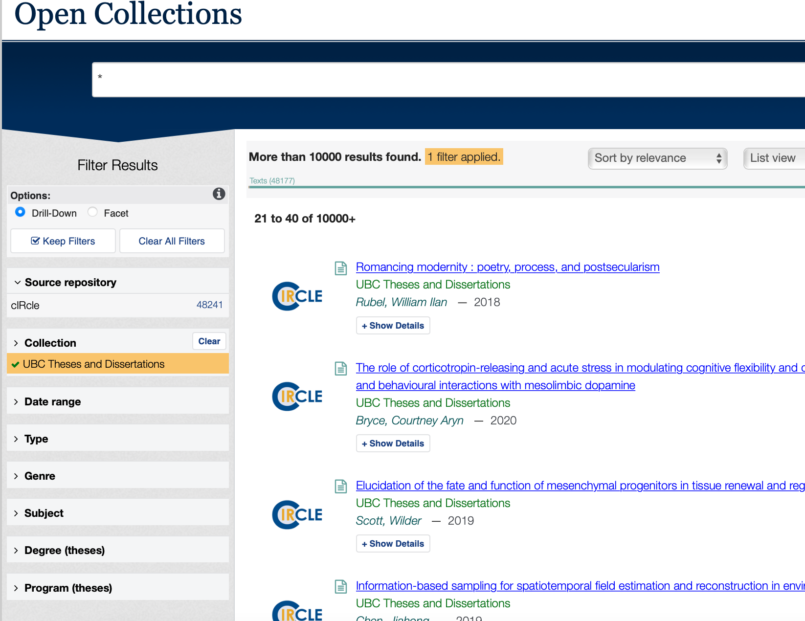 Open Collections example