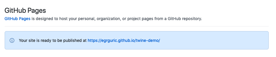 view github pages url